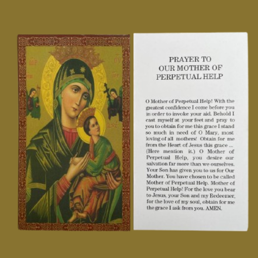 Our Mother of Perpetual Help Prayer Card 100 pcs– Portable Religious Devotion