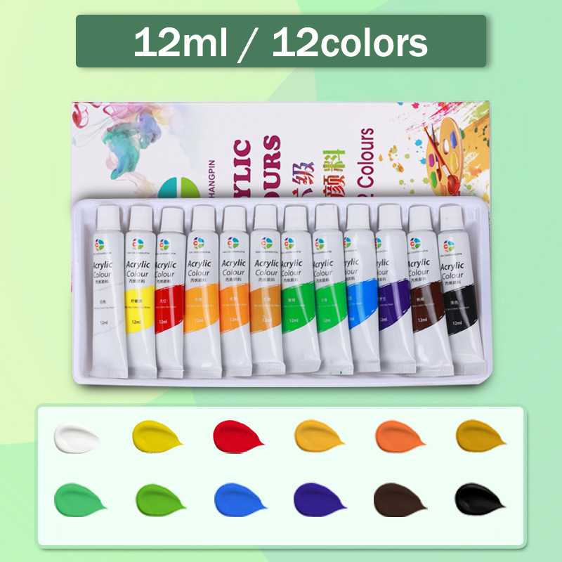 12ML Acrylic Paint Set Oil Watercolor Pigments DIY Wall Drawing Painting Art Supplies 12/18/24color