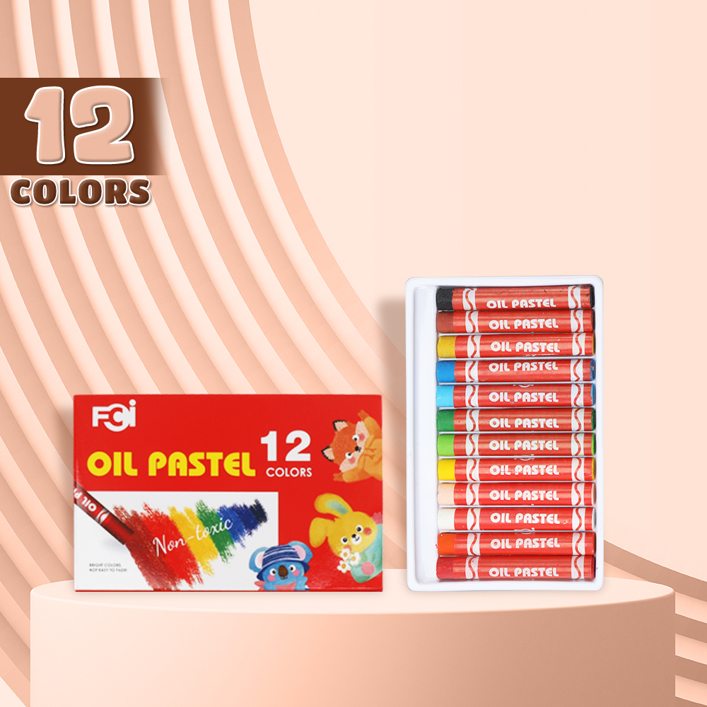 FCI Oil Pastel Set Non Toxic Drawing Crayons For Childrens And Artist Student Safe Healthy Bright Colors Set 8/12/18/24