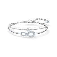 Swarovski Womens Infinity Bracelet Hyperbola Rose Gold/White Bangle