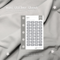 Mini Sticker Sheet Mon to Sun Days of the Week Sticker Rounded Square Shape