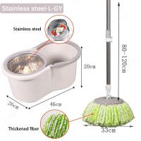Jbos Brown Magic Spin Mop With Spinner Complete Set Original 360° Flat Mop for floor Stainless Rod Tornado Mop Dry & Wet