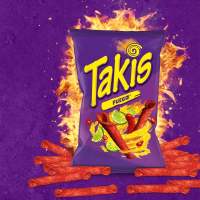 Takis Fuego Rolled Tortilla Chips 280g - Explosive combination of chili pepper and lime flavors