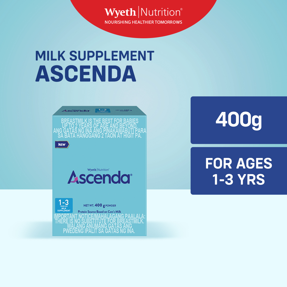 ASCENDA Three Milk Supplement Powder for Children 1-3 Years Old 400g