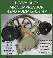 HEAVY DUTY Air Compressor Head Pump 0.5HP DOUBLE PISTONS (Compatible for Most Brands)