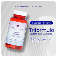 Advanced Relumins Gluta1000 - Patented Tri-Form  1000mg Glutathione Complex - S- Acetyl  Liposomal and Reduced L Glutathione  + Alpha Lipoic Acid + Rose Hips.