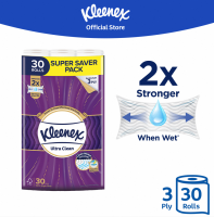 Kleenex Bath Tissue Toilet Tissue Paper Clean Care Ultra Clean - 3 Ply 30 Rolls