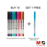 M&G Office G Gel Pen 0.5mm 10 Colors + Free M&G Office G Pastel Gel Pen 0.8mm (11pcs Set)