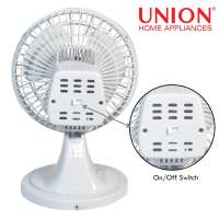 Union UDF-7 7-Inches Mini Desk Fan - Compact Powerhouse with Whisper-Quiet Performance Adjustable Tilt Head and Two-Speed Rotary Control