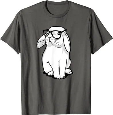 Funny Rabbit Hipster Bunny Geek Nerd Women Girls Kids Boys T-Shirt