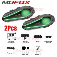 MOFOX S7 Pro Motorcycle Helmet Intercom Headset 2in1 Mic earphone Music Share for 2Rider With FM