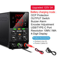 KUAIQU 120V/60V/30V 10A / 5A Digital Variable LAB DC Power Supply Adjustable Voltage Regulator Laptop Repair Rework AC 220V