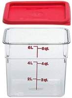 Cambro 6SFSCW135 Camsquare Food Container / Food Tub 6-Quart Polycarbonate Clear WITH COVER