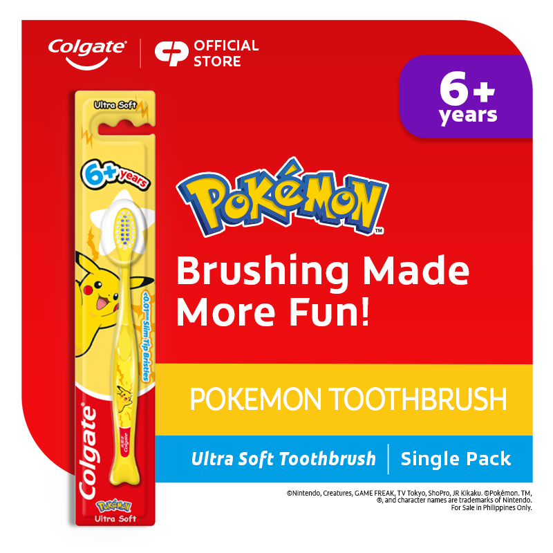 Pokemon Kids Toothbrush Ultra Soft for 6+ Years Old