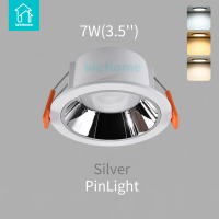 WeHome Ultra Thin LED Ceiling Light Pin Light Panel Lights 3 Colors 3500K/4000K/6500K Selectable 5W 9W 12W LED Recessed Downlight for Living room Bedroom Bathroom Office
