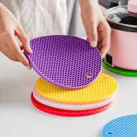HIONE Silicone Pot Pad Holder Heat Resistant Non-Slip Circle Mat Kitchen Insulation Placemats 1pc Heat Resistant Placemat Silicone Mat Non-slip Pot Holder Table Mat Kitchen Accessories