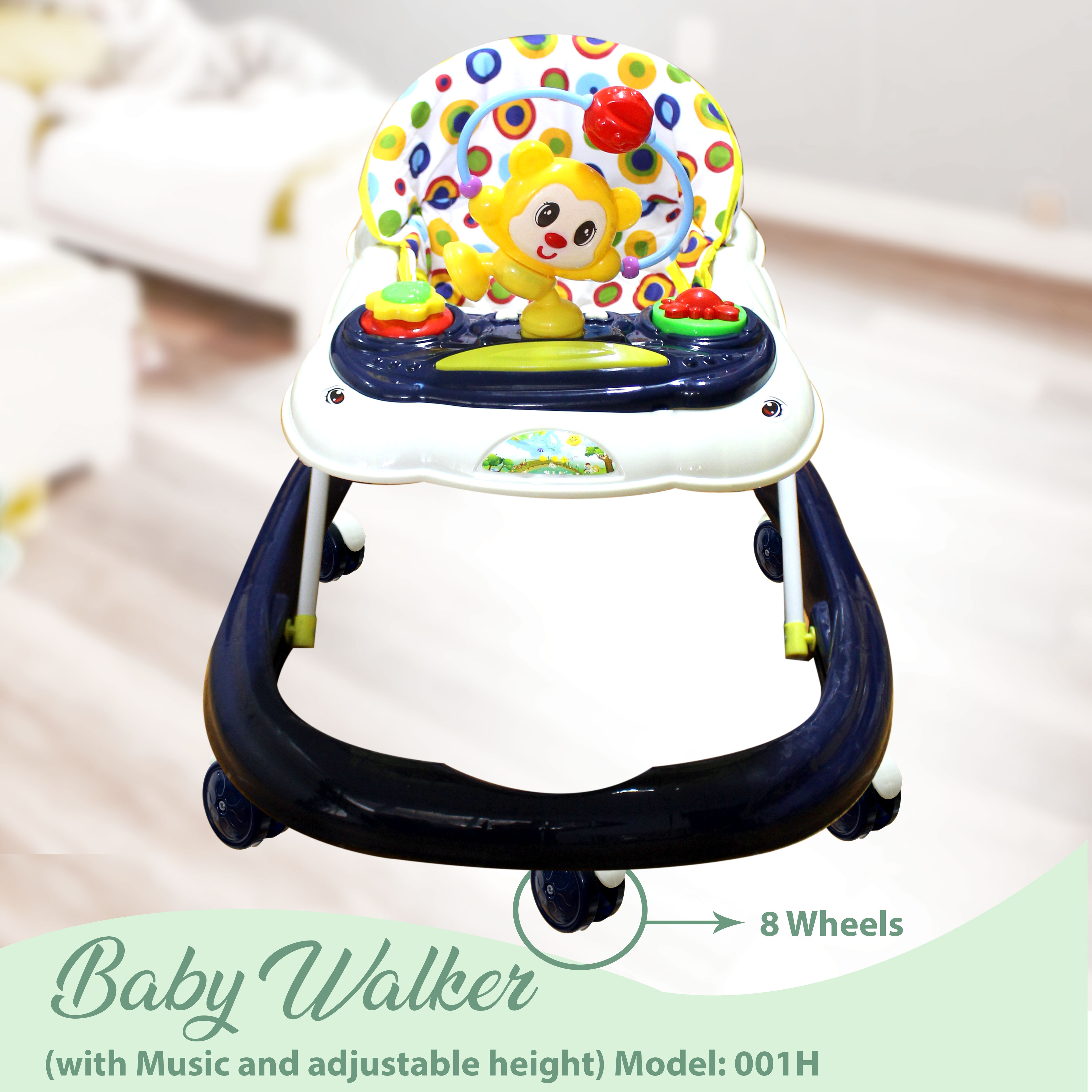 Baby Walker (with Music and adjustable Height) Model 001H