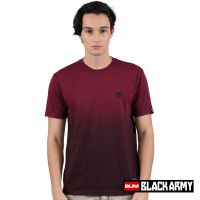 BUM BLACK ARMY - T-SHIRT WITH GRANDIENT MAROON DESIGN SHORT SLEEVES FIT CASUAL WEAR.