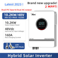 4.2kw 6.2kw 10.2kw Off Grid Hybrid Solar Inverter Built-in 120A 160A Charge Controller 24V 48V Pure Sine Wave Inverter Dual AC Output DC to AC Converter