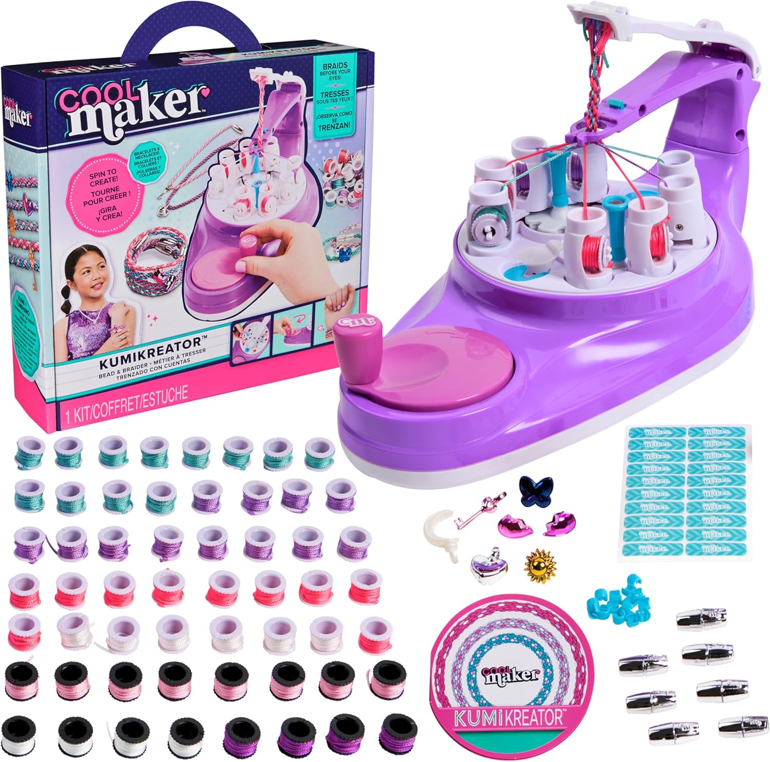 Cool Maker KumiKreator Bead & Braider Friendship Necklace & Bracelet Making Kit (Packaging May Vary) Arts and Crafts Kids Toys for Ages 8 and up