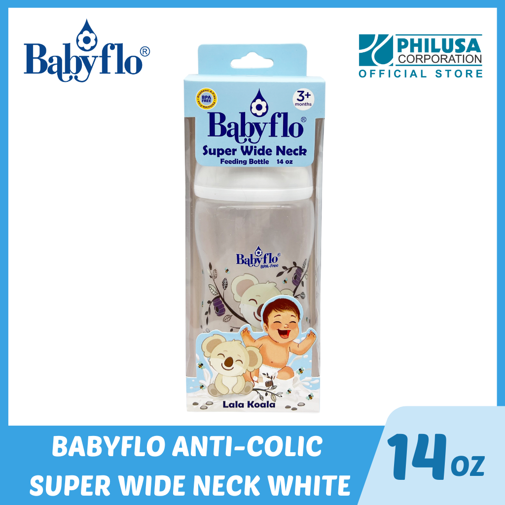 Babyflo Super Wide Neck 14oz WHITE