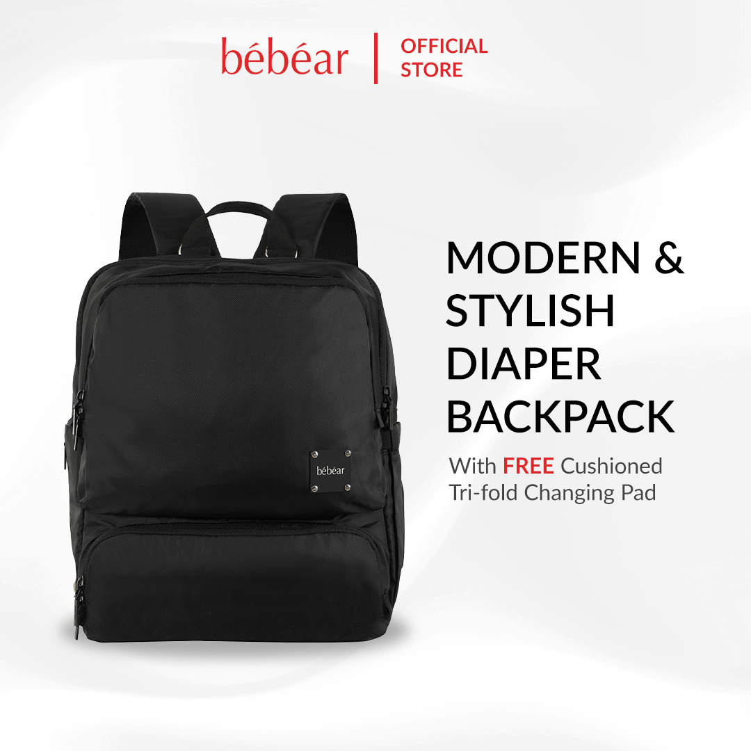 Bebear Bennett Diaper Bag Backpack (Jet Black)
