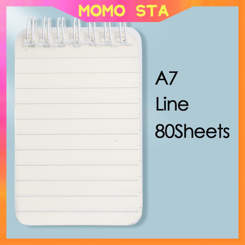 MOMO A7 Mini Notebook Waterproof Transparent Cover 80Sheets Notepad School Office Stationery Supplies