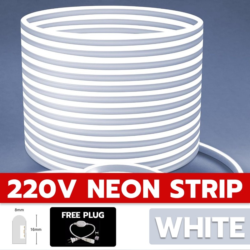 20M Strip Lights 220V Neon StripLight Flexible Waterproof Outdoor Safe for Christmas Home Decoration