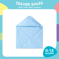 Cotton Stuff Hooded Baby Receiving Blanket 100% Cotton Soft Newborn Swaddle Infant Essential (0-12 Months) White