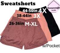 Necessary Plus Size Sweat Shorts with 2 Side Pockets (Medium-4XL) Cotton Terry Fabric - Unisex Pambahay Bottoms