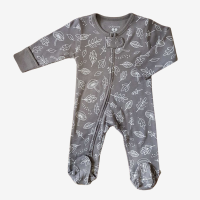 Leaf Zipper Footie Thunder