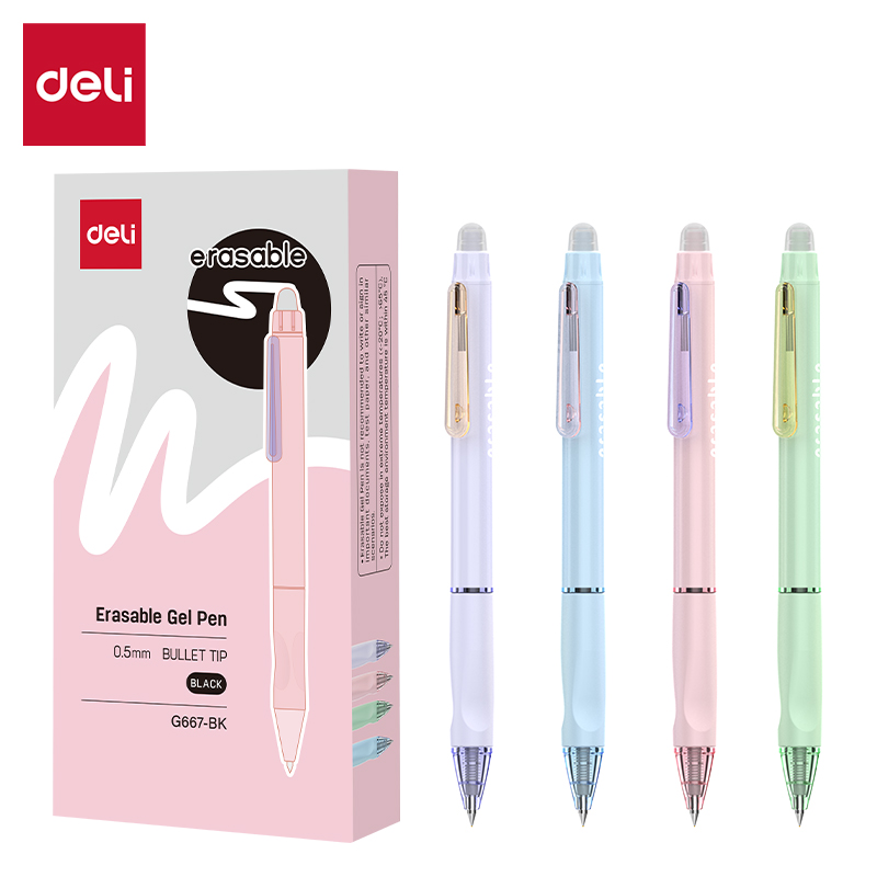 Deli Press Erasable Gel Pen 0.5mm Bullet Tip 1PC EG310 Stationery Study Supplies