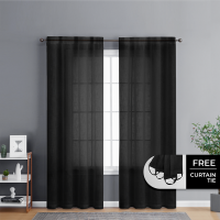 NORDIC HOME Sheer Window Curtain Panels Draperies Rod Pocket Type (1PC - 36″x78″)