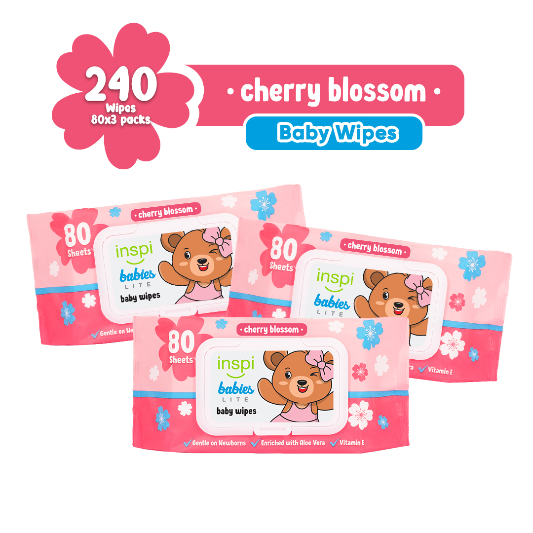 BabyPal Inspi Babies Aloe Vera 80 Tender Sheets 3 Packs Baby Wet Wipes for Newborn Baby Vitamin E
