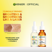 Garnier Vitamin C 24HR Power Duo: Niacinamide Serum(30ml) & 10% Pure Vitamin C Overnight Serum(30ml) – Skincare for Brightening Dark Spots Acne Marks Hyperpigmentation Skin barrier repair
