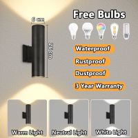 LED Wall Light Outdoor Waterproof IP66 Replaceable 3Colors  E27 Lamp Bulb Garden Lighting Walkway Stairs For Home Decoration