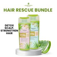 ALODERMA Hair Rescue Bundle(Nourishing Shampoo 70% Pure Aloe Vera for Hair Growth  and Nourishing Conditioner 86% Pure Aloe Vera for Hair Hydration