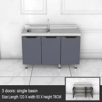 DOKIO Kitchen Sink with Cabinet Set Kitchen Cabinet Stainless Countertop Under SINK Base Cabinet Gas Stove Cabinet Storage Cabinet with Dishwashing Pool Household Cabinet