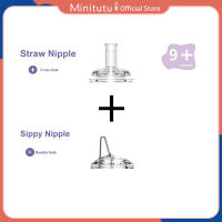 Minitutu 50mm Baby Nipple Wide Neck Feeding Bottle Soft Silicone Replacement BPA-Free