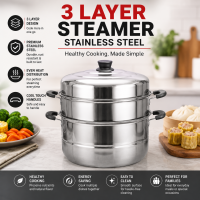 connox 2 Layer multifunctional stainless steel steamer pot stainless steel steamer soup pot cooking pot 27.5cm