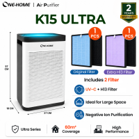 ONE HOME Smart Air Purifier with UV-C Sterilization Anti-smog Filter Smoke and Odor Air Cleaner with HEPA+Activated Carbon Filter Four-stage Purification Dust Removal LCD touch Control Real-time Air Quality Sensor Gentle for Baby On Sale
