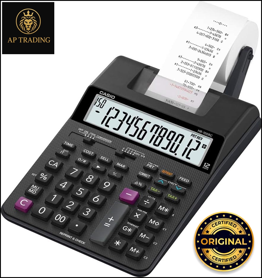 Original CASIO Printing Calculator Adding Machine HRA-100RC CA Compact Type / electric calculator with receipt (Original)-with official warranty
