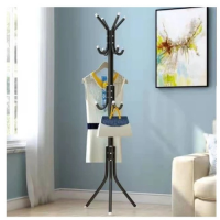 Double Pole Telescopic Garment Rack with 12 Hook Hanging Pole Rack Clothes Hanger Coat stand Storage