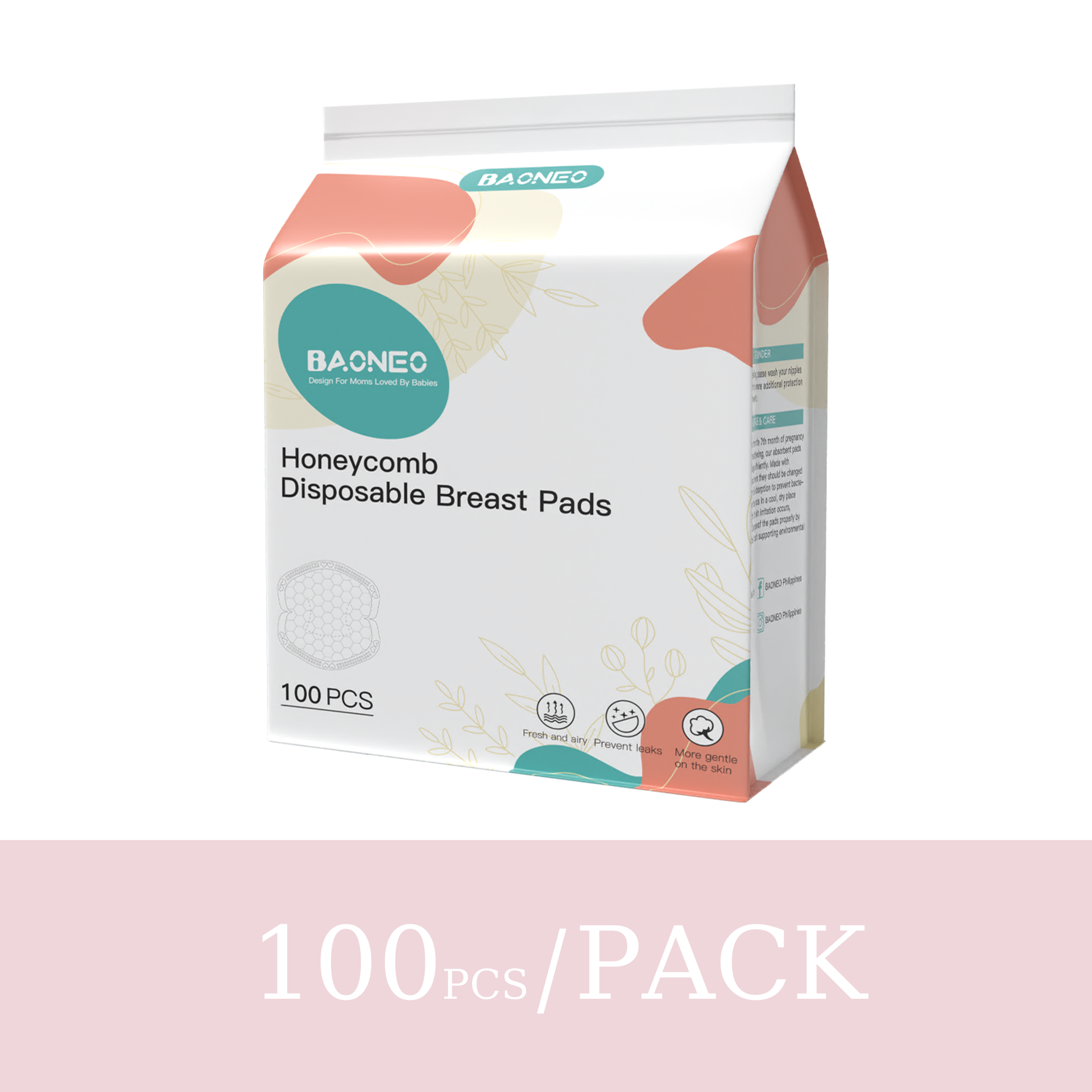 BAONEO Stay Dry Disposable Nursing Pads Soft and Super Absorbent Breast Pads Breastfeeding Essentials for Moms 30/100 Count