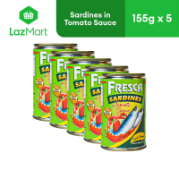Fresca Sardines in Tomato Sauce Rich in Calcium Protein & Lycopene 155g  - Pack of 5