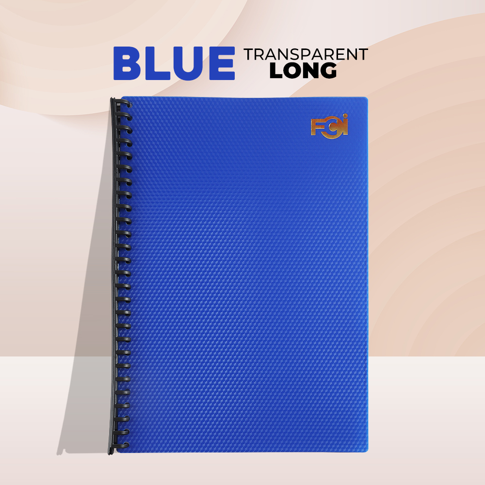FCI Transparent Long Clear File Folder with Plastic Sheets 20 Pockets Ring Binder Book with Clear Sheets FCSold in (Sold per pc)