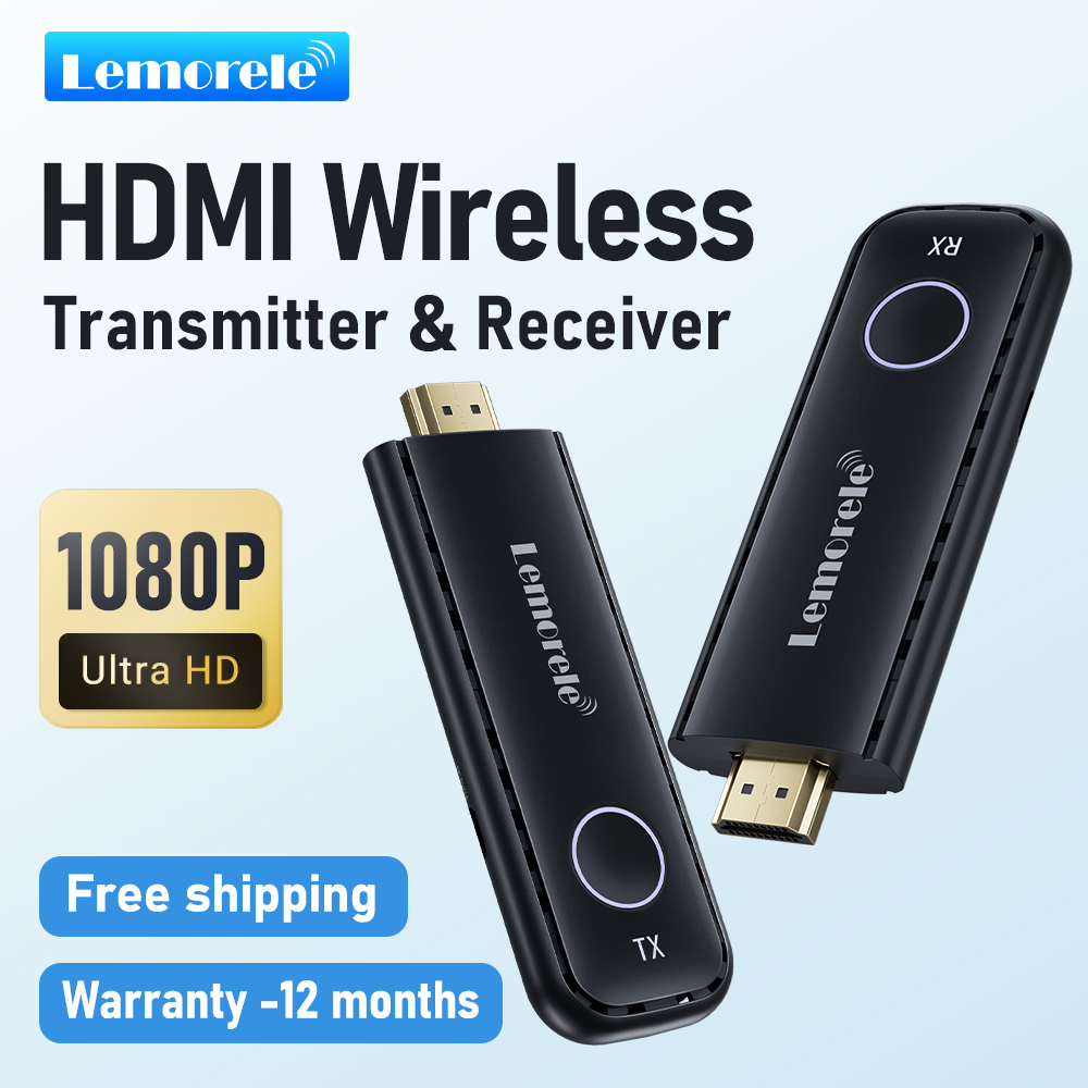Lemorele G57 HDMI เครื่องรับส่งสัญญาณไร้สาย ตัวขยายการส่งสัญญาณ (165ft/50m) อะแดปเตอร์สำหรับแล็ปท็อปเพื่อตรวจสอบ/โปรเจ็กเตอร์/HDTV วิดีโอสตรีมมิ่ง พลักแอนด์เพลย์ ราคา 1,199 บาท*ส่งฟรี