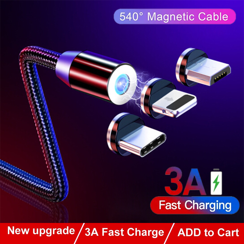 Cáp sạc nam châm loại ổ cắm c cổng micro usb lightning cáp sạc nam châm cắm sạc nam châm đầu cắm dây