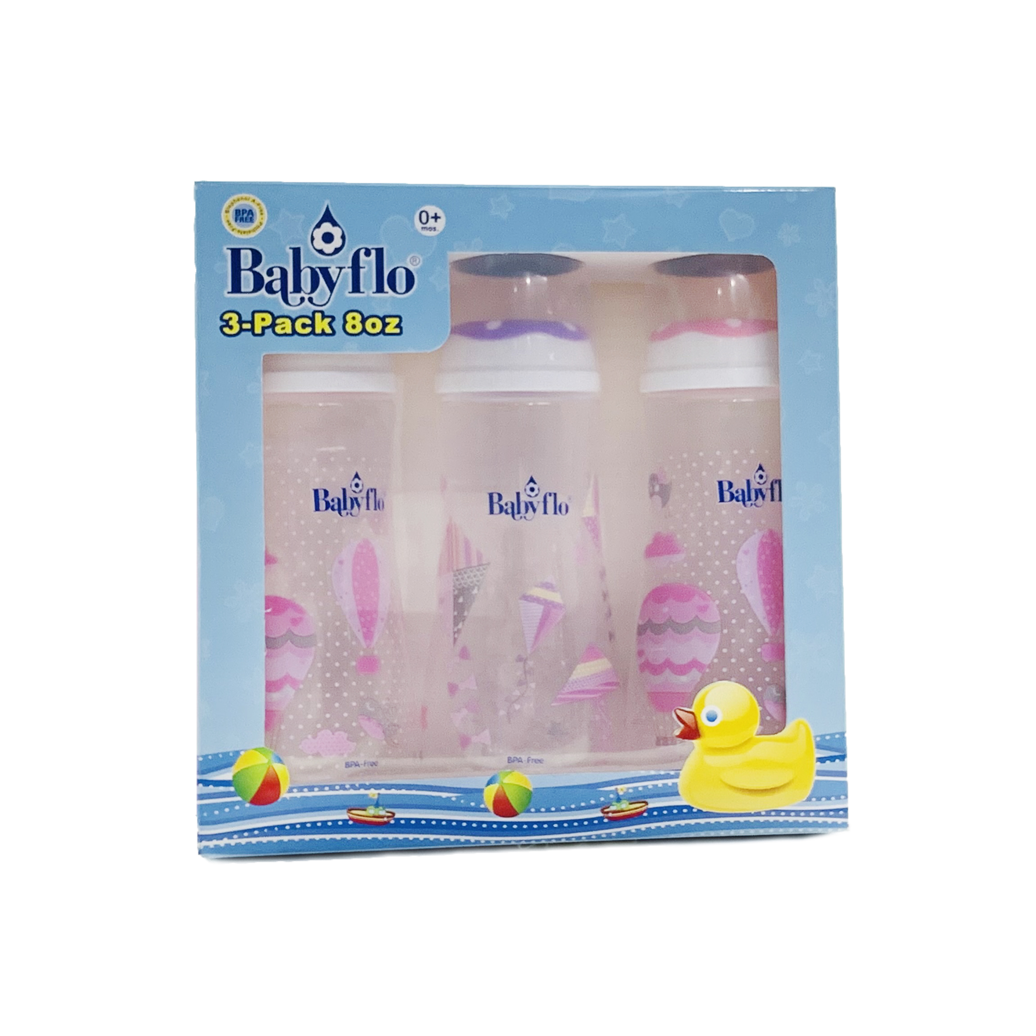 Babyflo 8oz. Bottles 3pcs Assorted Colors - Pack of 1