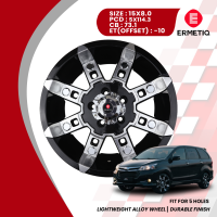 ERMETIQ MAGS / WHEELS / RIM 15″     A15023  SIZE: 15X8.0  PCD: 5x114.3  CB: 73.1  ET(OFFSET): -10  COLOR: BLACK MACHINE FACE / 2pcs